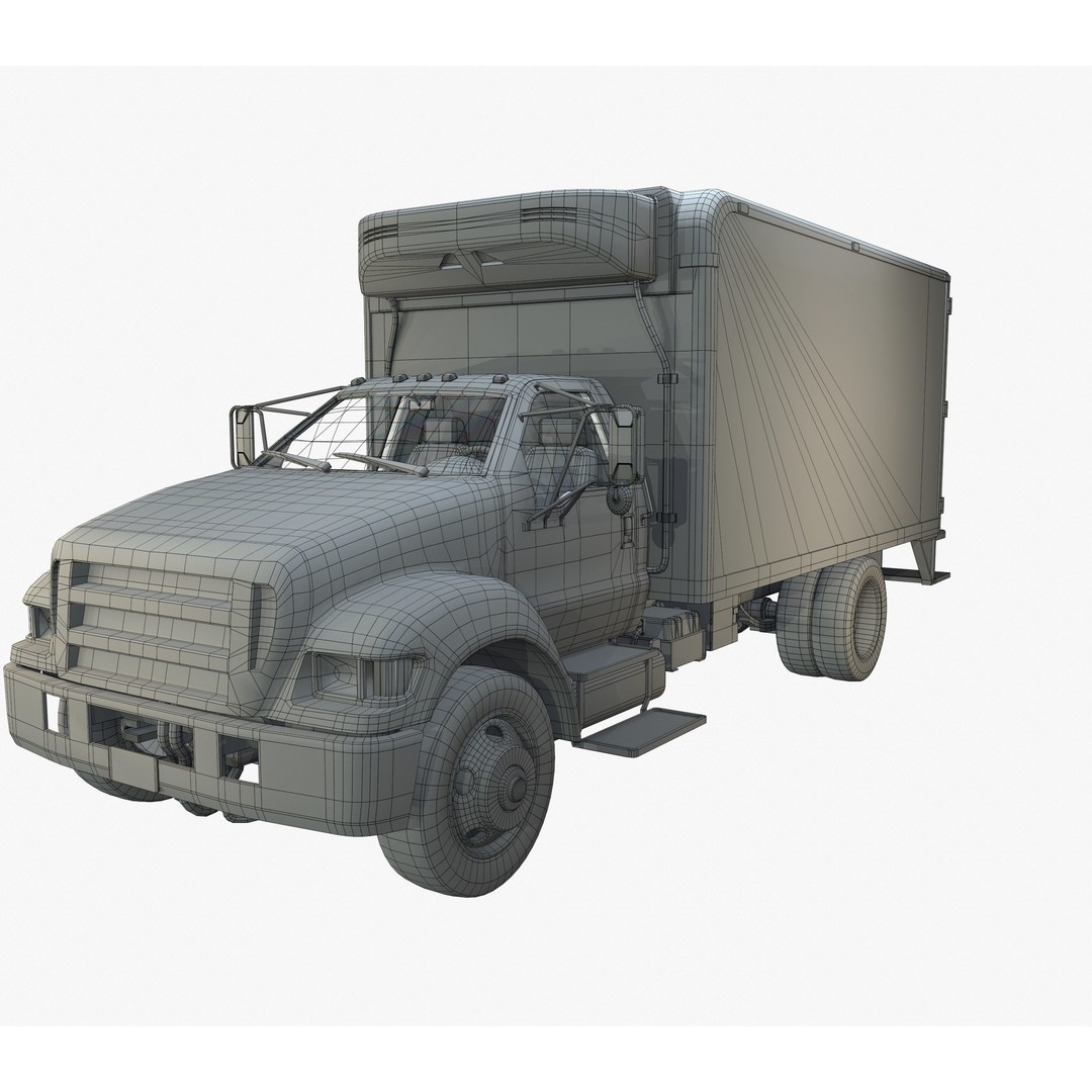 Refrigerator Truck 3D Model – Game Ready Low-Poly Vehicle, FBX, Blender - View 9