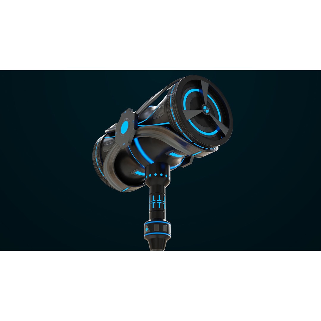 Sci-Fi Battle Hammer 3D Model – Low Poly PBR Game Asset, FBX - View 10