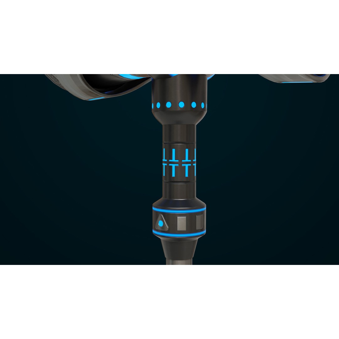 Sci-Fi Battle Hammer 3D Model – Low Poly PBR Game Asset, FBX - View 13