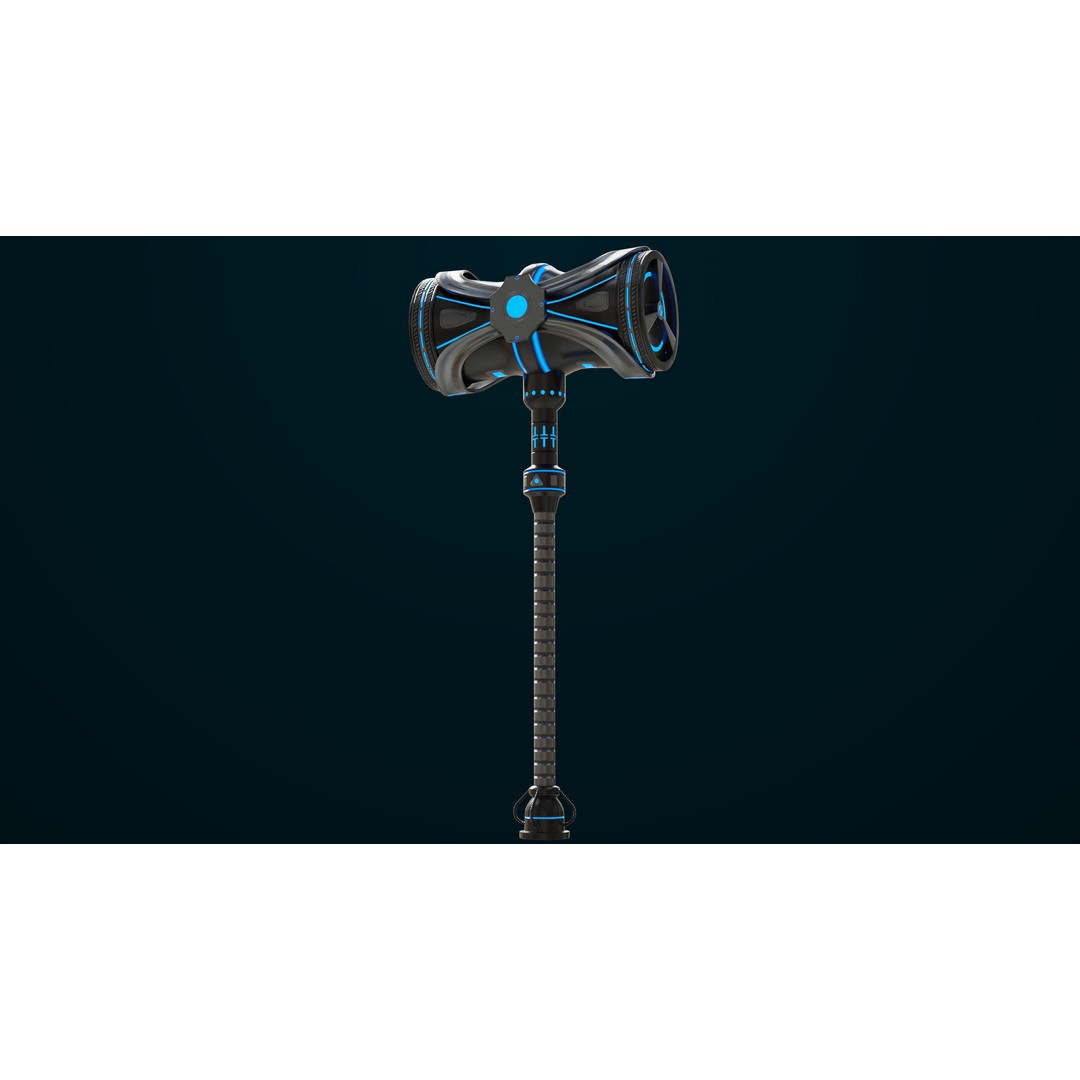 Sci-Fi Battle Hammer 3D Model – Low Poly PBR Game Asset, FBX - View 17
