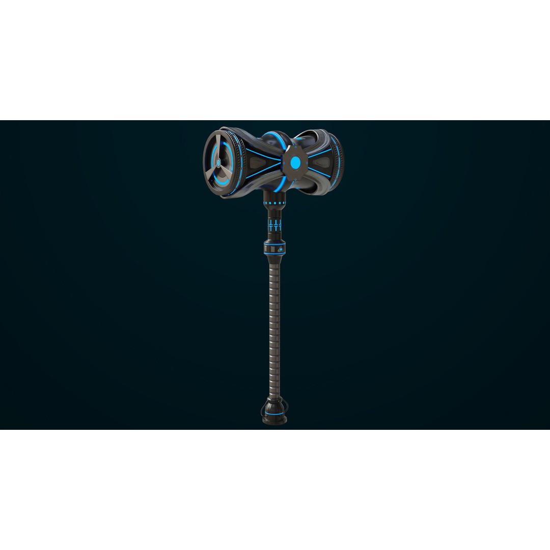 Sci-Fi Battle Hammer 3D Model – Low Poly PBR Game Asset, FBX - View 18