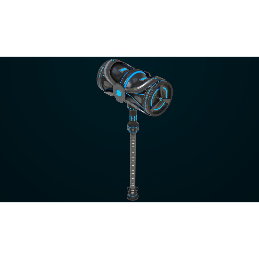 Sci-Fi Battle Hammer 3D Model – Low Poly PBR Game Asset, FBX - View 19