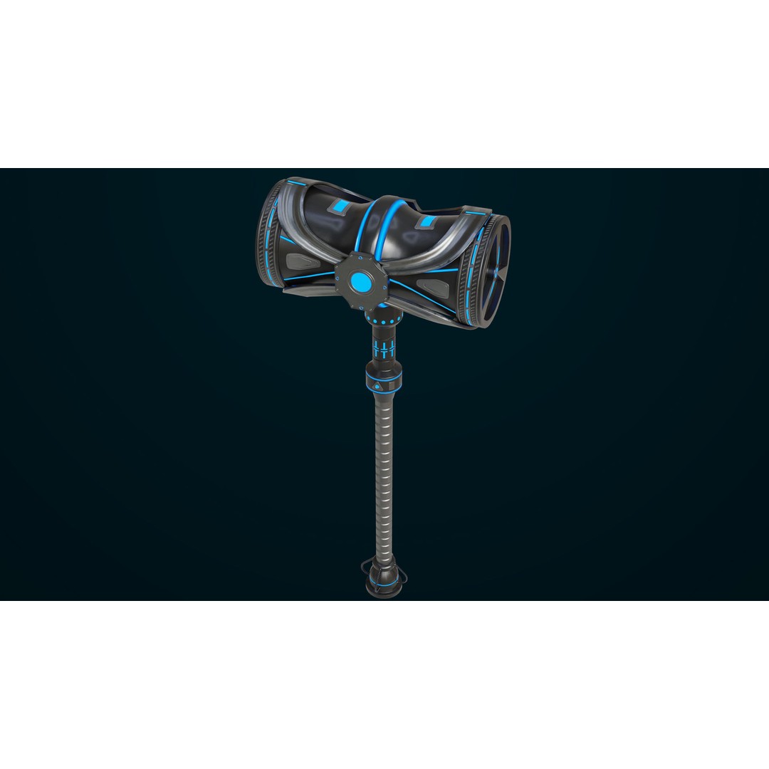 Sci-Fi Battle Hammer 3D Model – Low Poly PBR Game Asset, FBX - View 21