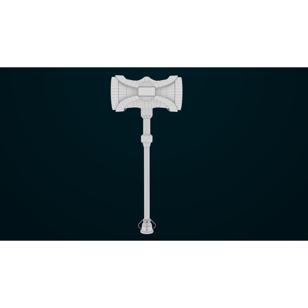 Sci-Fi Battle Hammer 3D Model – Low Poly PBR Game Asset, FBX - View 22