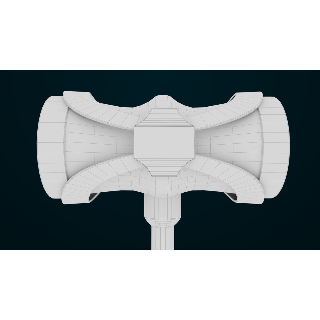 Sci-Fi Battle Hammer 3D Model – Low Poly PBR Game Asset, FBX - View 24