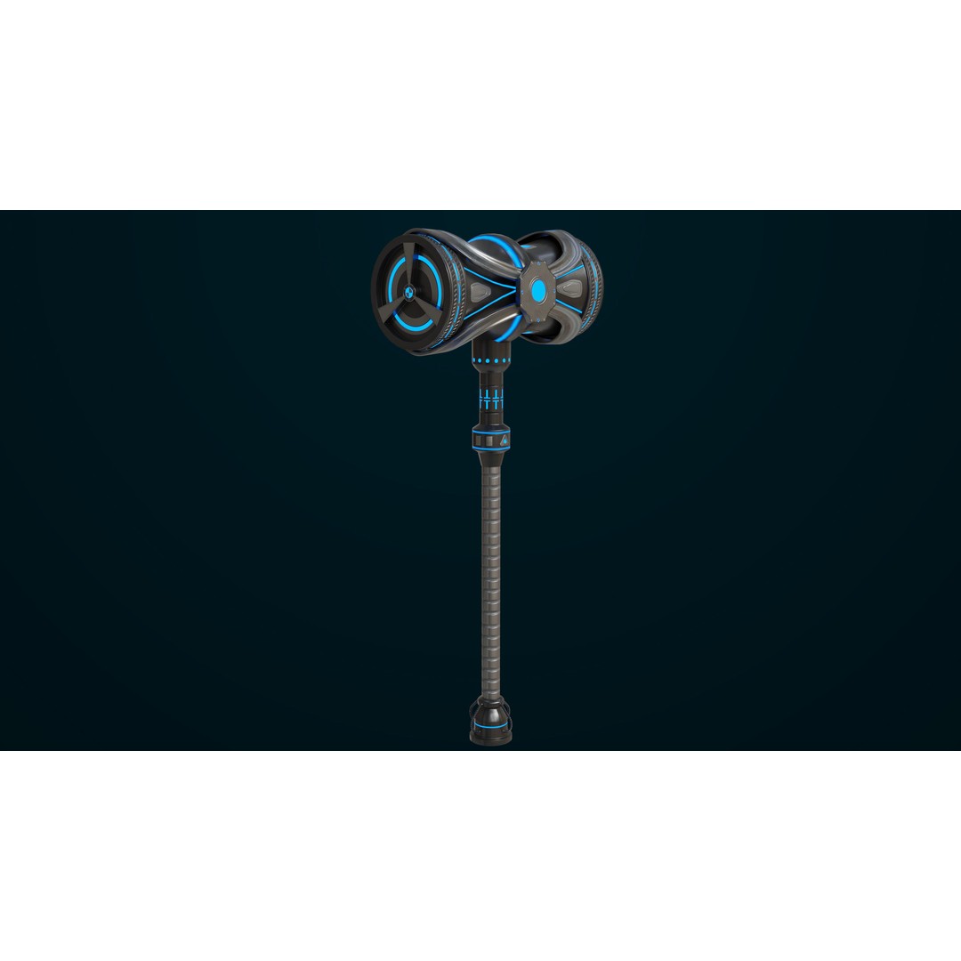Sci-Fi Battle Hammer 3D Model – Low Poly PBR Game Asset, FBX - View 5