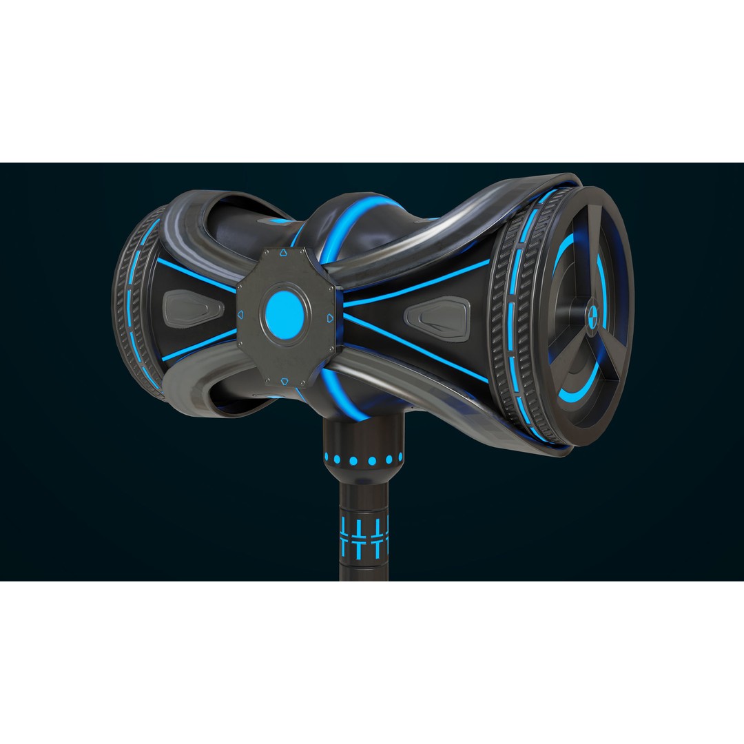Sci-Fi Battle Hammer 3D Model – Low Poly PBR Game Asset, FBX - View 8