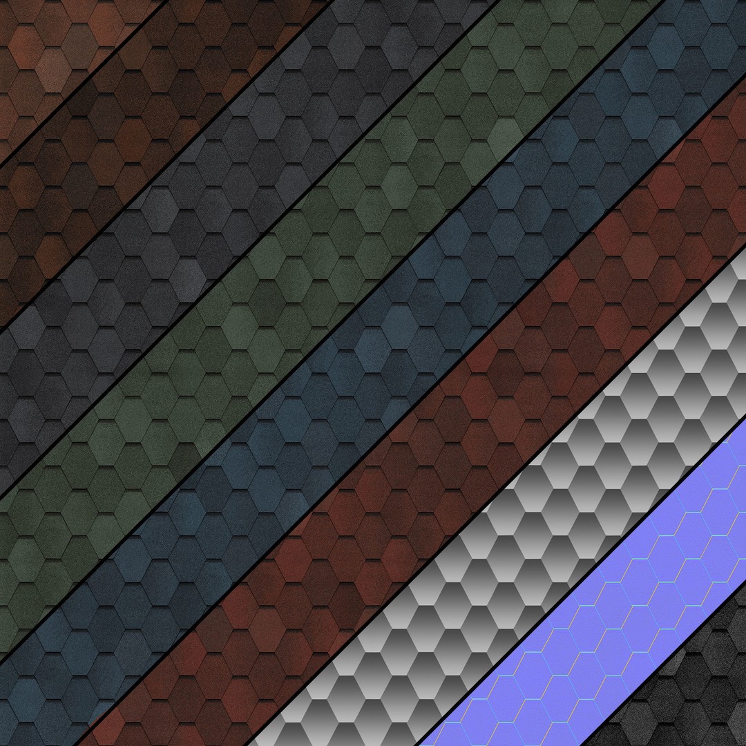 Bitumen Shingles 3D Model – Seamless Textures for Roofing, PBR