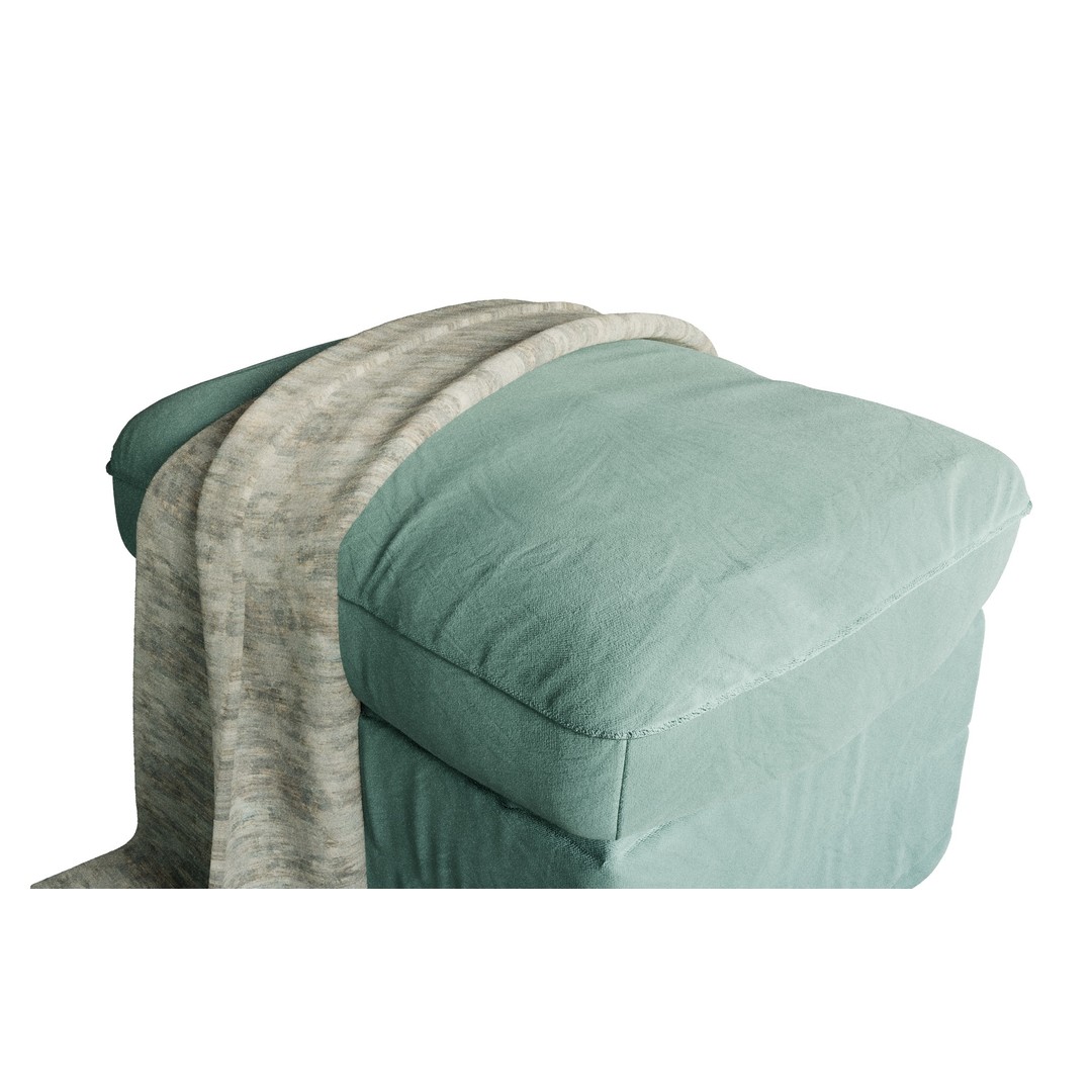 Green Scandinavian Sofa 3D Model – Modern Design, PBR Textures, FBX, OBJ - View 8