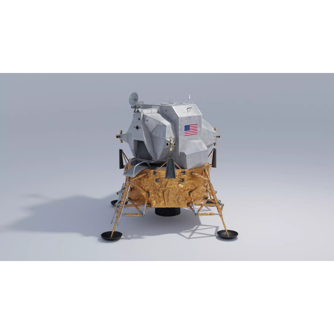 Lunar Lander 3D Model – High Detail PBR Textures, FBX & OBJ Formats - View 2