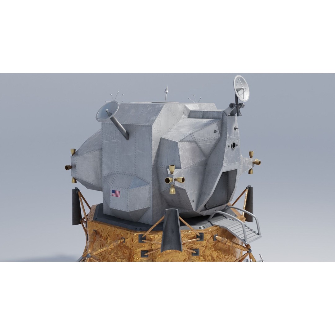 Lunar Lander 3D Model – High Detail PBR Textures, FBX & OBJ Formats - View 3