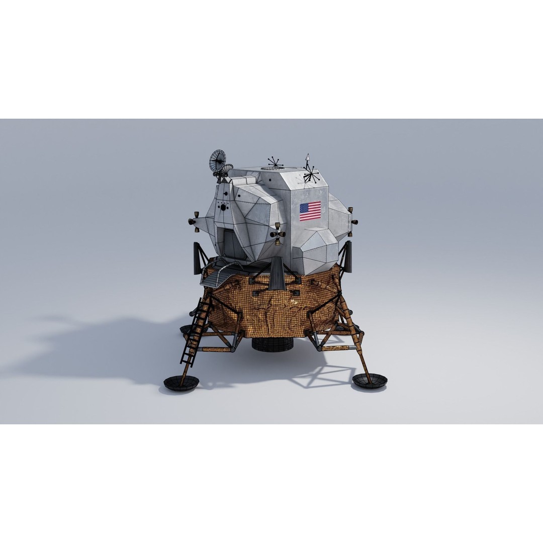 Lunar Lander 3D Model – High Detail PBR Textures, FBX & OBJ Formats - View 4