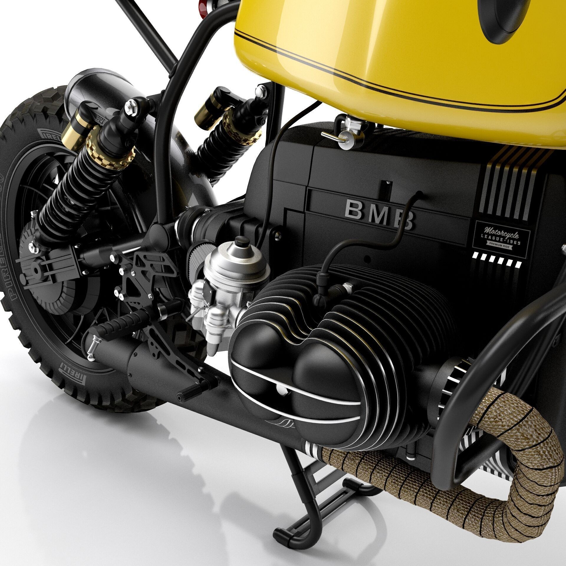 Cafe Racer R80 Motorcycle - Game-Ready 3D Model - View 11