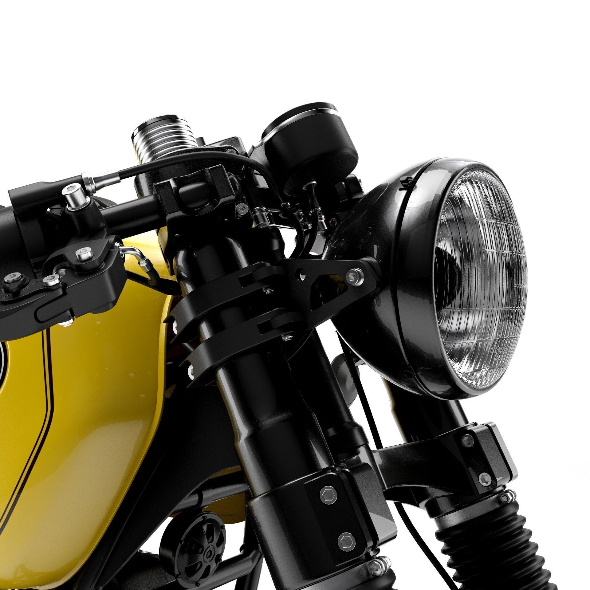 Cafe Racer R80 Motorcycle - Game-Ready 3D Model - View 13