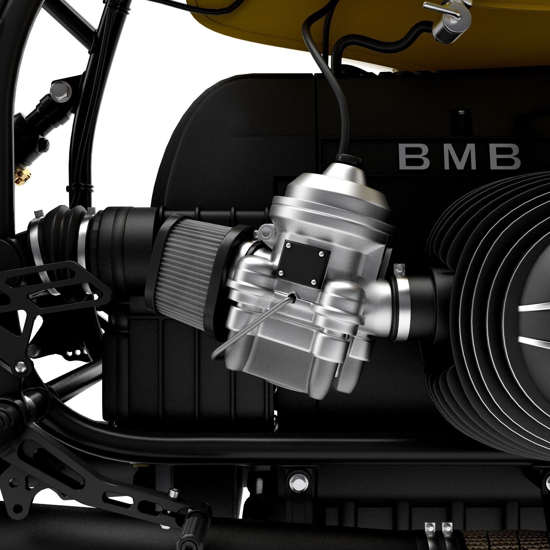 Cafe Racer R80 Motorcycle - Game-Ready 3D Model - View 14