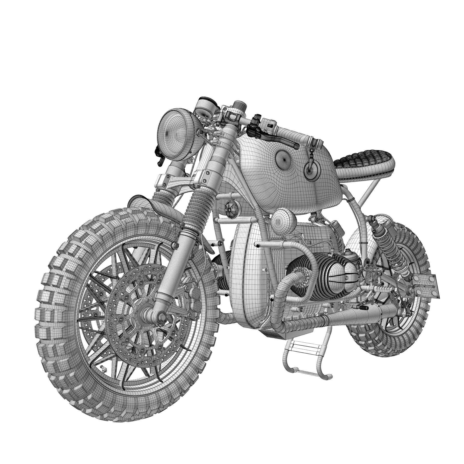 Cafe Racer R80 Motorcycle - Game-Ready 3D Model - View 20