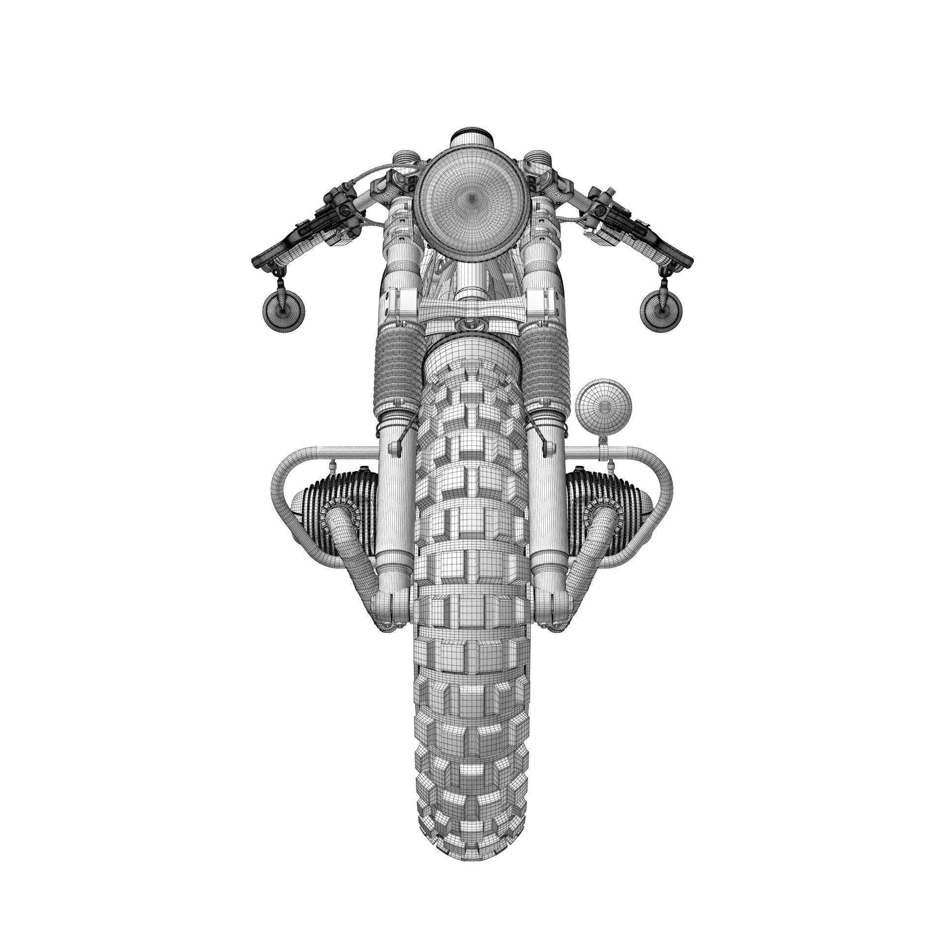 Cafe Racer R80 Motorcycle - Game-Ready 3D Model - View 22