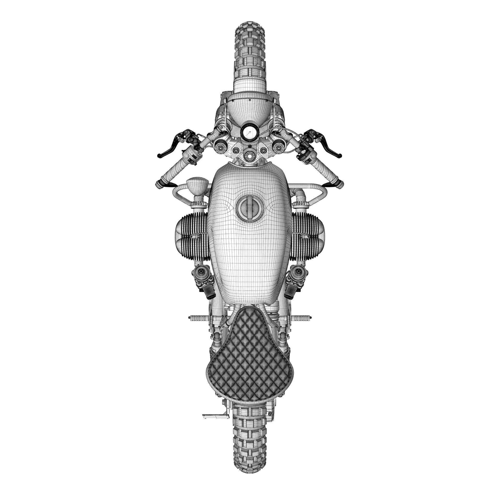 Cafe Racer R80 Motorcycle - Game-Ready 3D Model - View 26