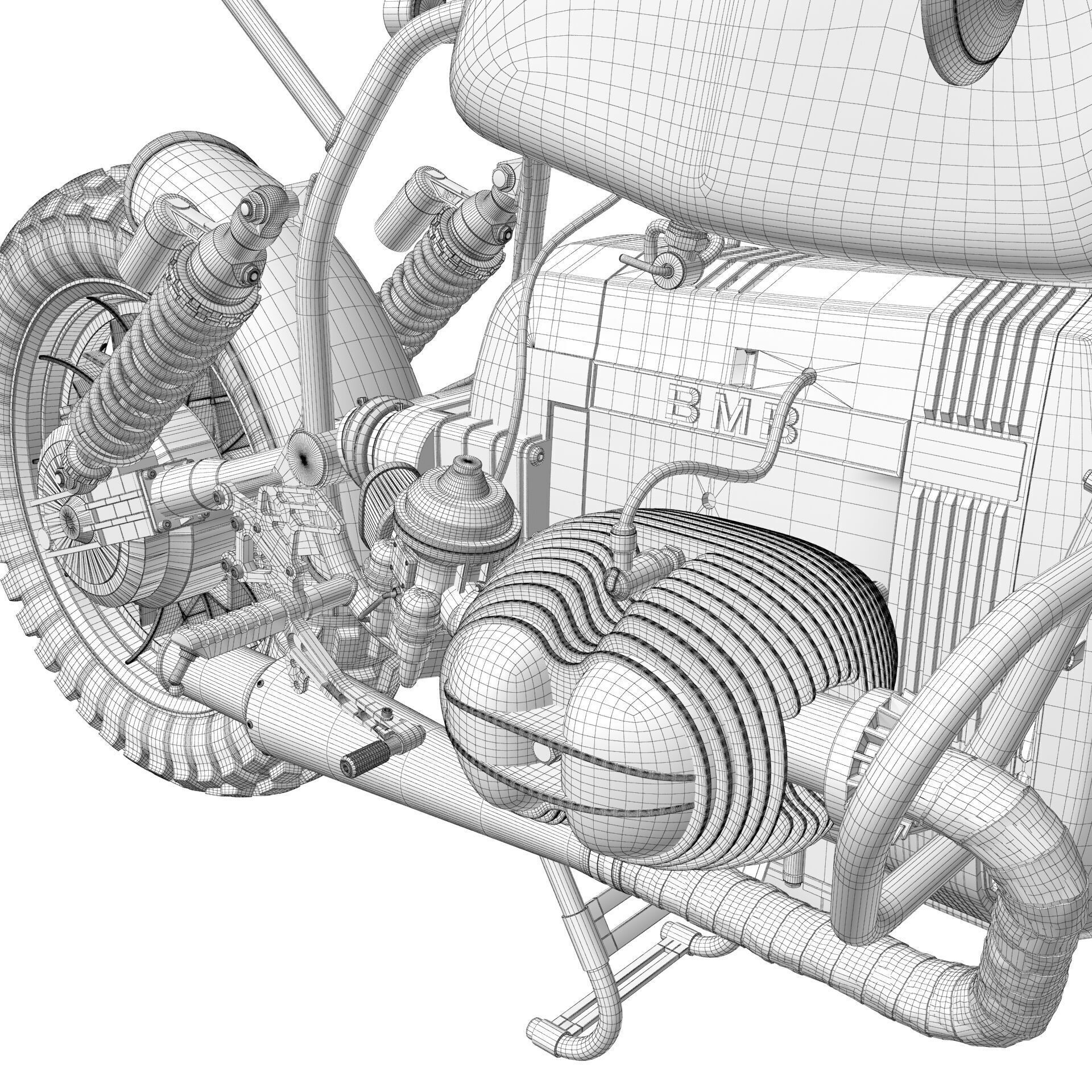 Cafe Racer R80 Motorcycle - Game-Ready 3D Model - View 27