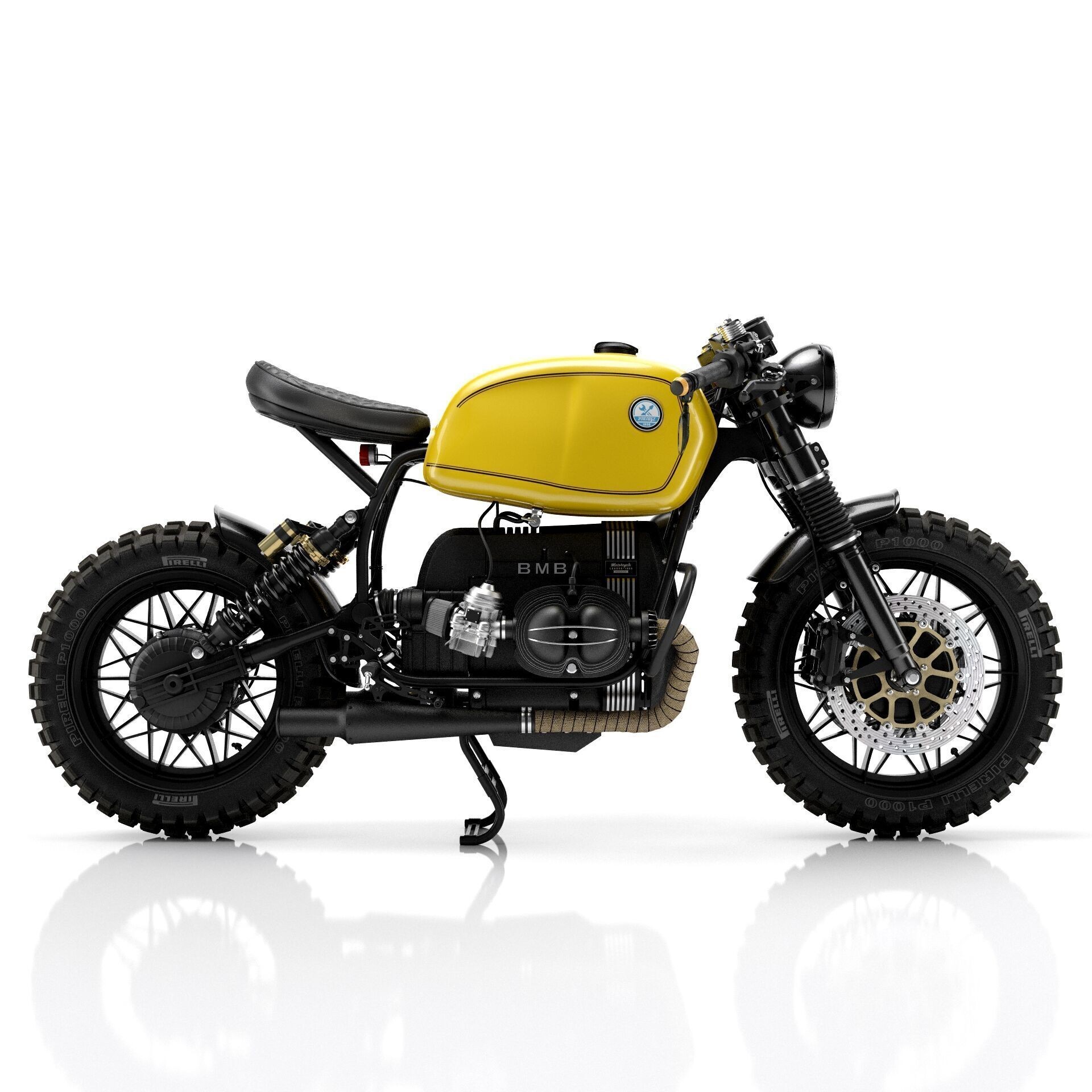 Cafe Racer R80 Motorcycle - Game-Ready 3D Model - View 3