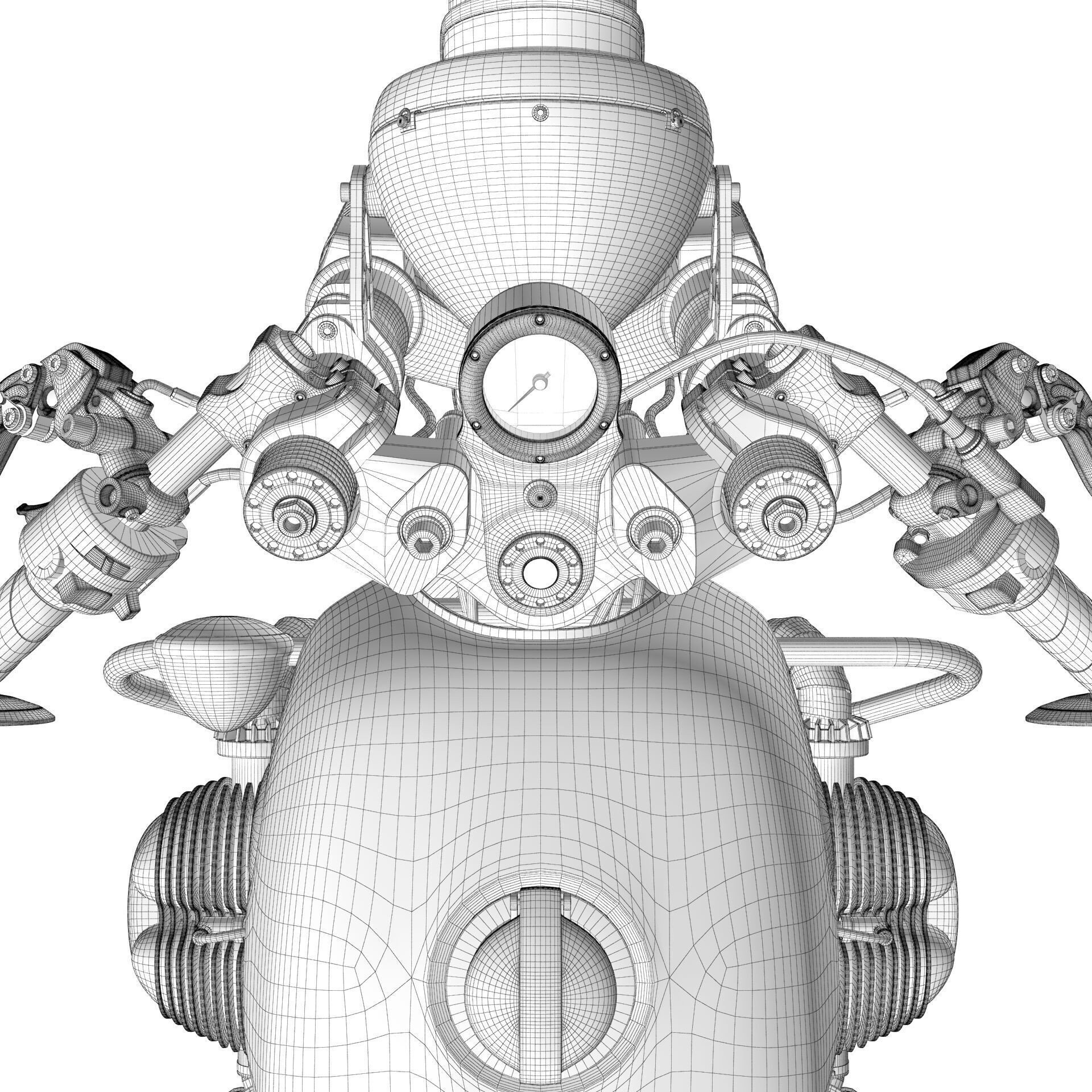 Cafe Racer R80 Motorcycle - Game-Ready 3D Model - View 31