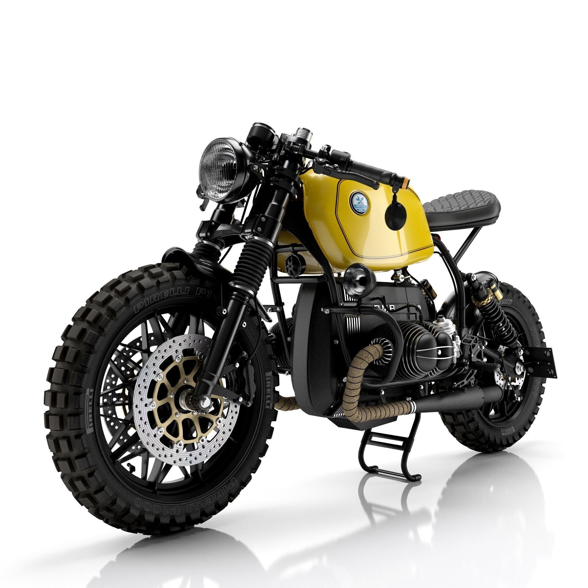 Cafe Racer R80 Motorcycle - Game-Ready 3D Model - View 4