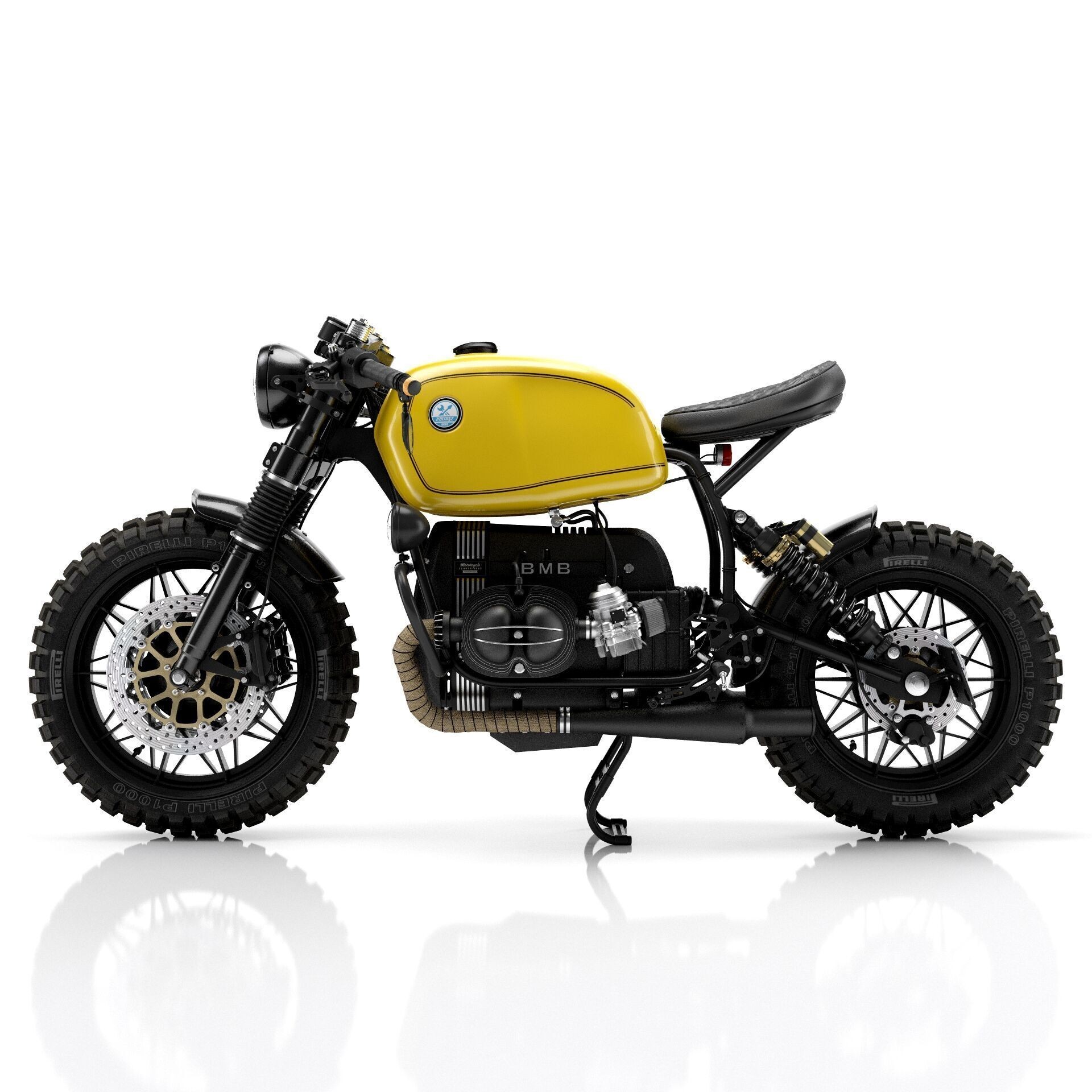 Cafe Racer R80 Motorcycle - Game-Ready 3D Model - View 5
