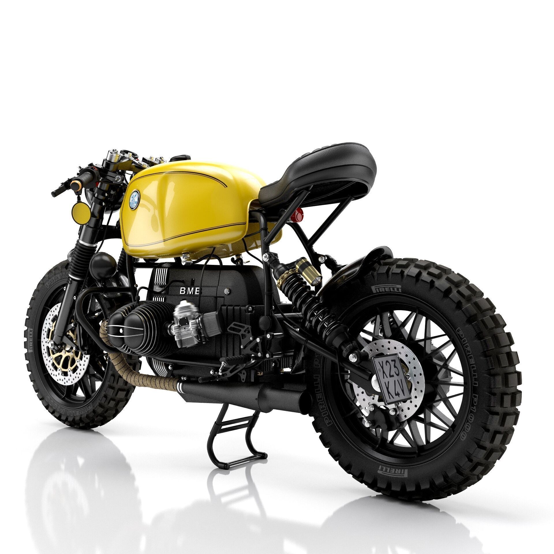 Cafe Racer R80 Motorcycle - Game-Ready 3D Model - View 8