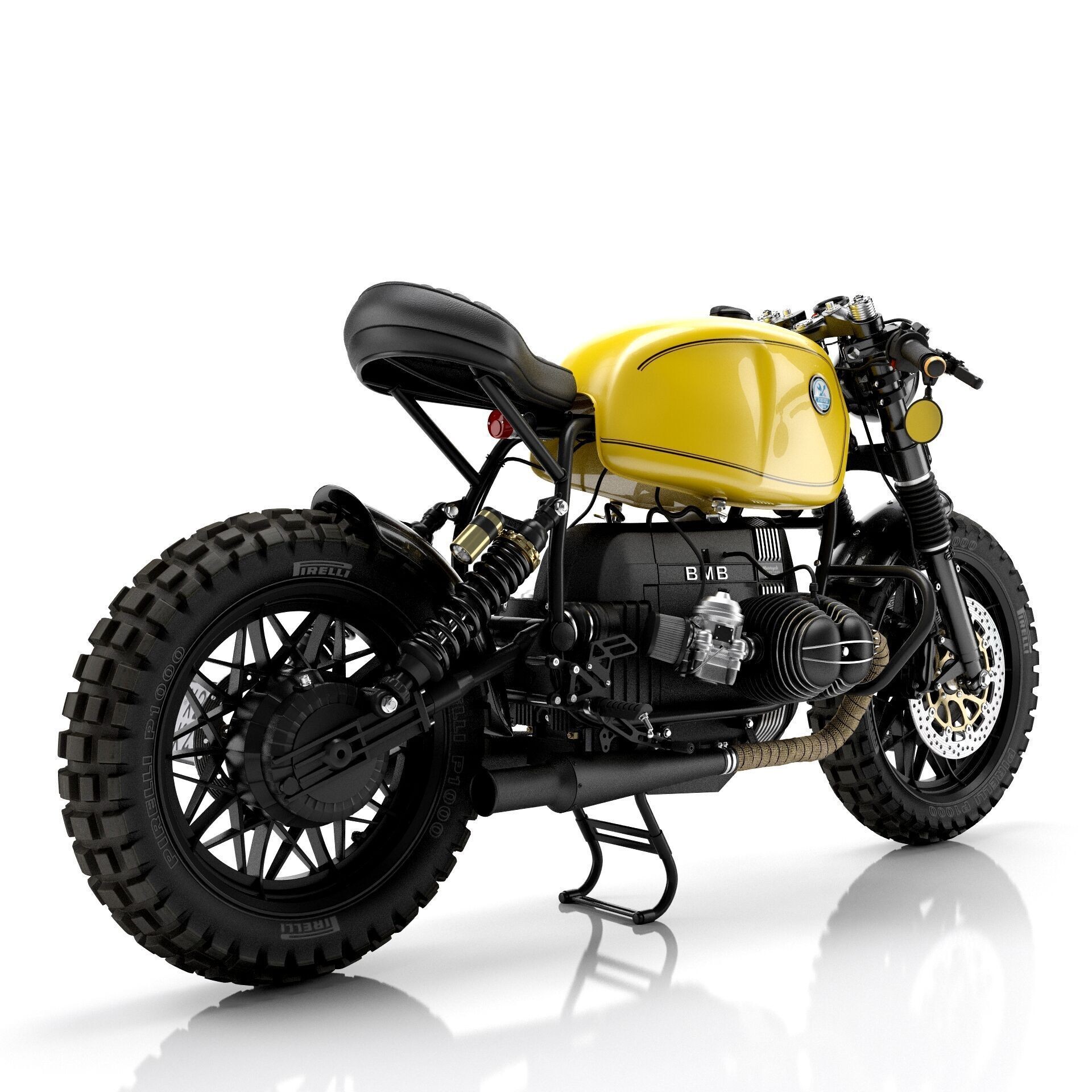 Cafe Racer R80 Motorcycle - Game-Ready 3D Model - View 9