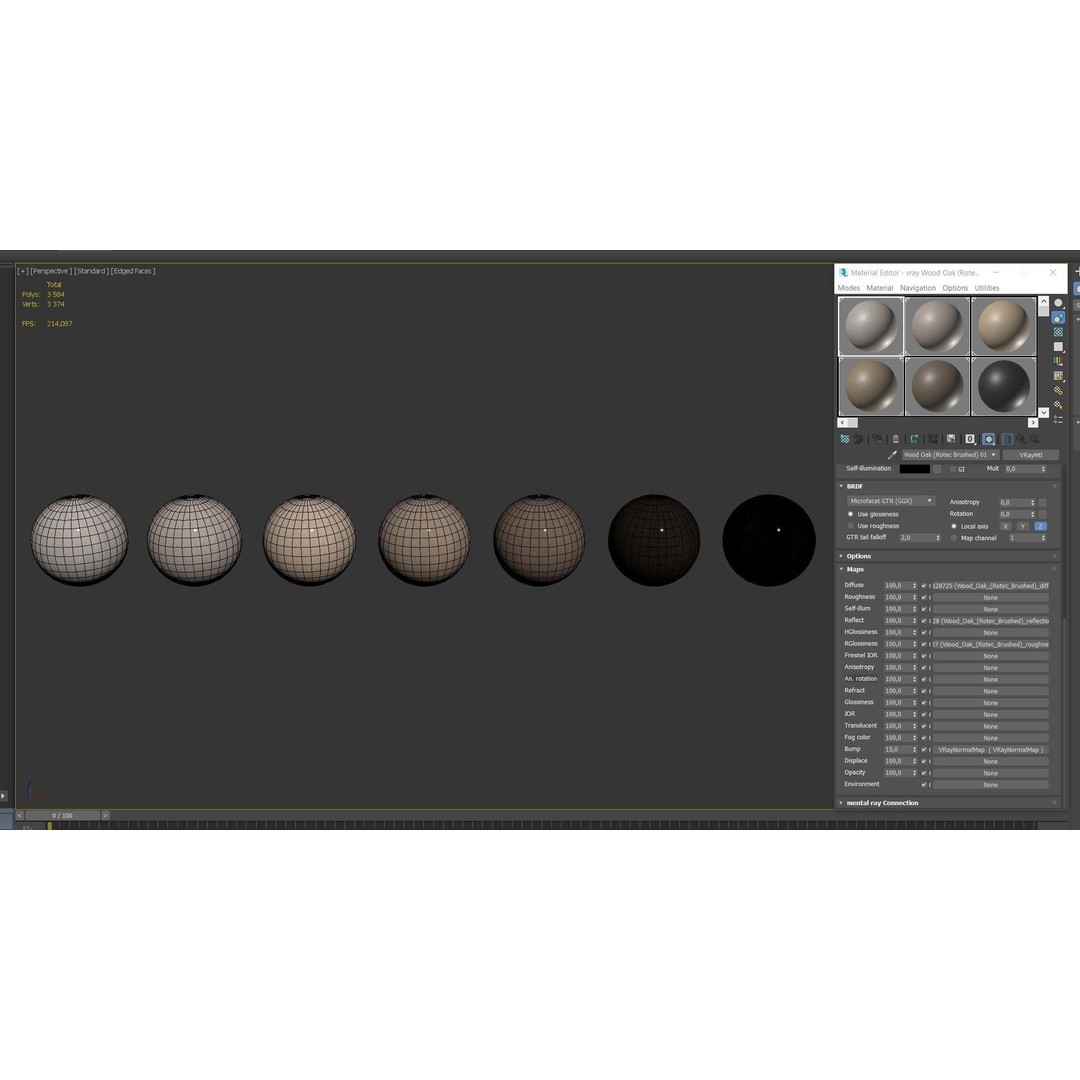 Oak Wood Materials 3D Model – PBR Textures in 7 Colors, FBX - View 12