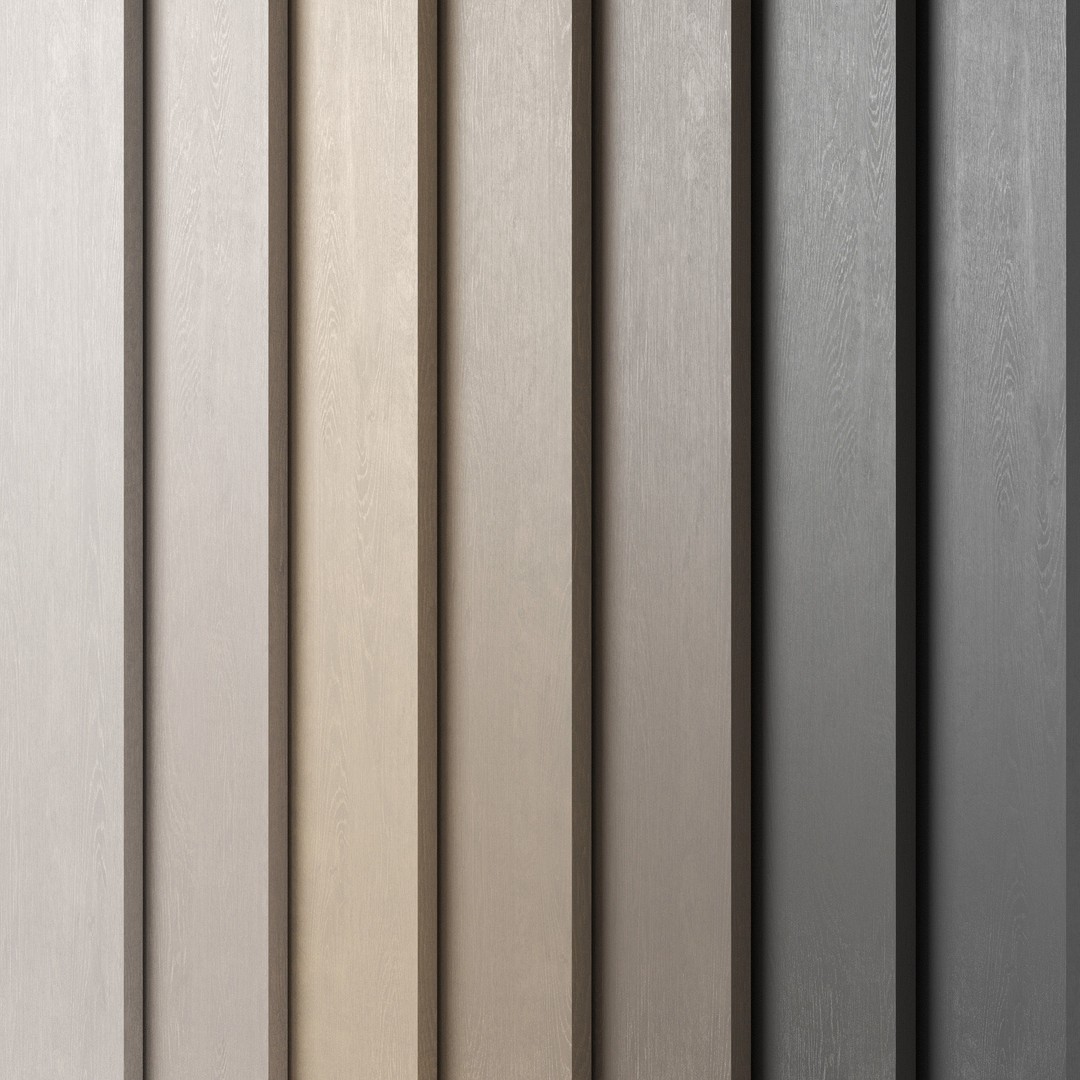 Oak Wood Materials 3D Model – PBR Textures in 7 Colors, FBX - View 3