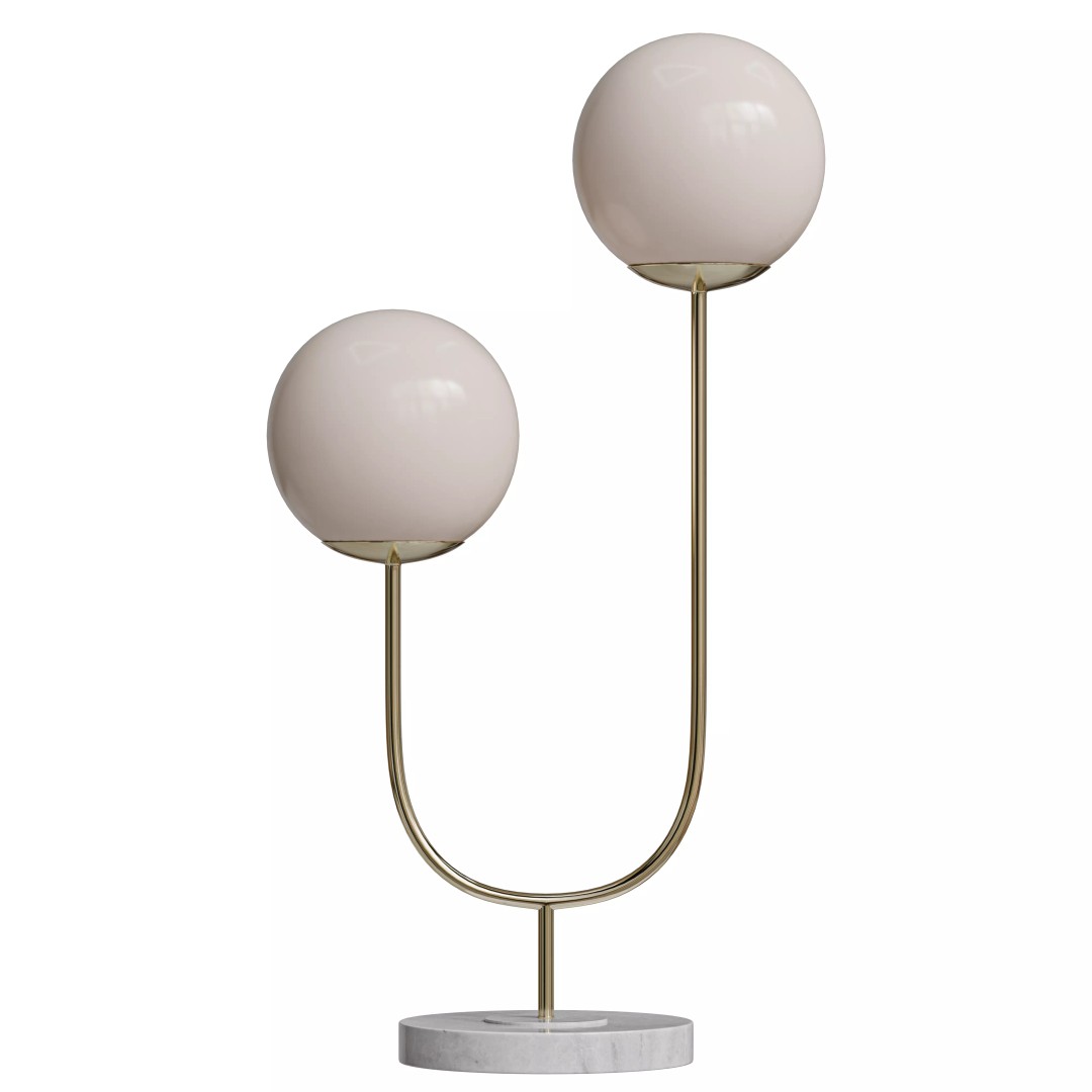 Ruby Metal Table Lamp 3D Model – Mid-Century Modern Design, PBR Textures - View 2