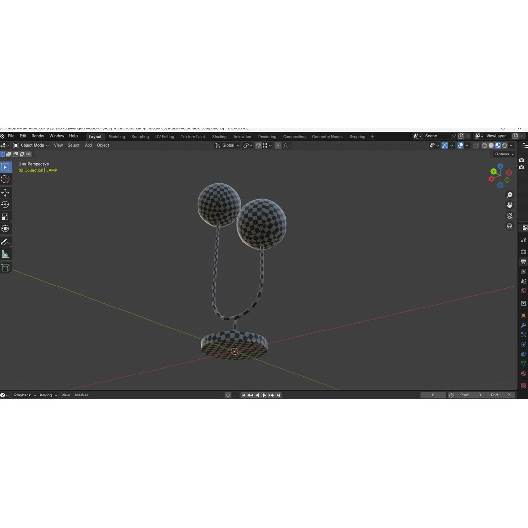 Ruby Metal Table Lamp 3D Model – Mid-Century Modern Design, PBR Textures - View 20