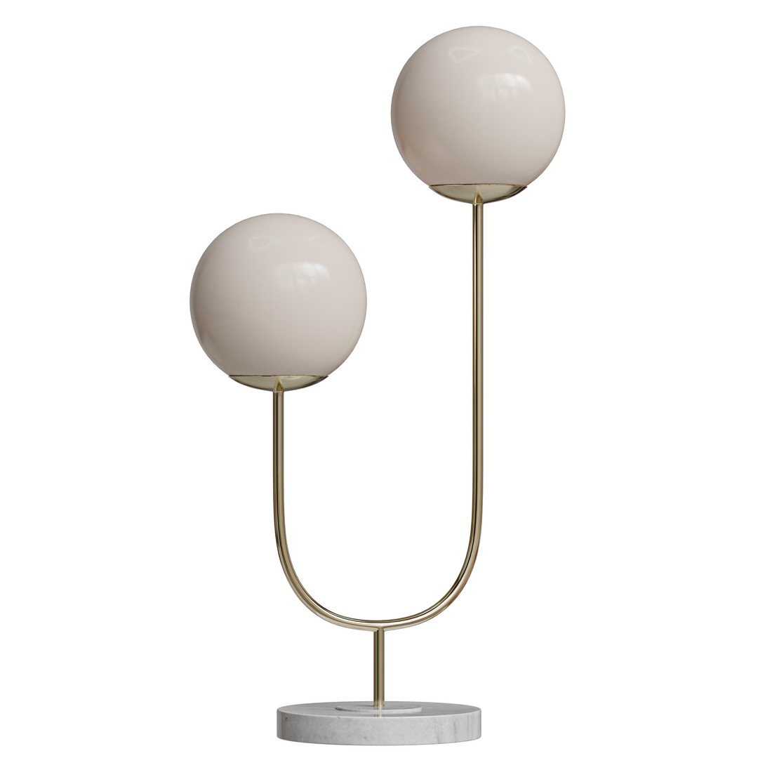 Ruby Metal Table Lamp 3D Model – Mid-Century Modern Design, PBR Textures - View 3