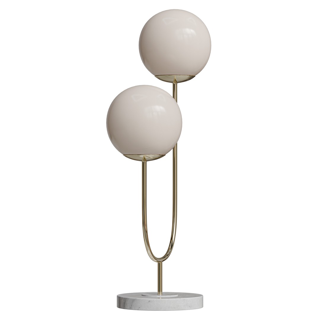 Ruby Metal Table Lamp 3D Model – Mid-Century Modern Design, PBR Textures - View 4