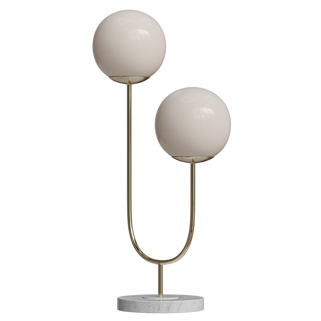 Ruby Metal Table Lamp 3D Model – Mid-Century Modern Design, PBR Textures - View 5