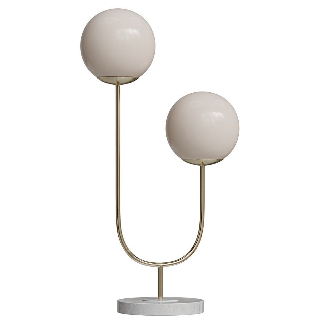Ruby Metal Table Lamp 3D Model – Mid-Century Modern Design, PBR Textures - View 6