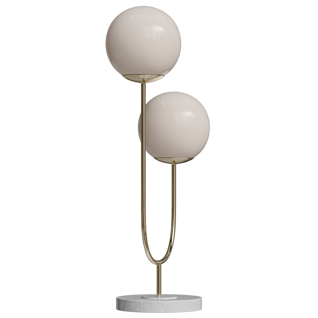 Ruby Metal Table Lamp 3D Model – Mid-Century Modern Design, PBR Textures - View 7