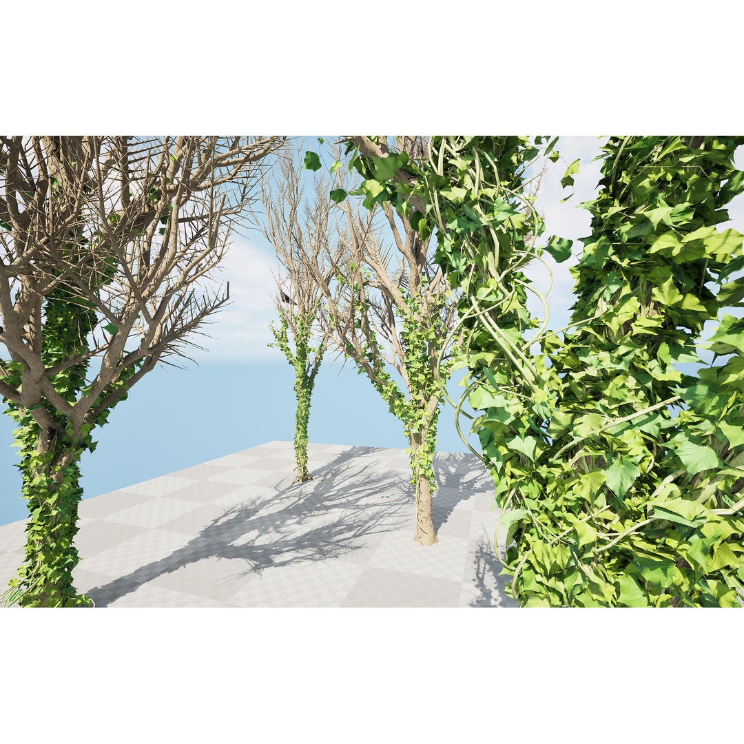 Ivy Climbers 3D Model – Low Poly Winter Scene, Game Ready Formats - View 3