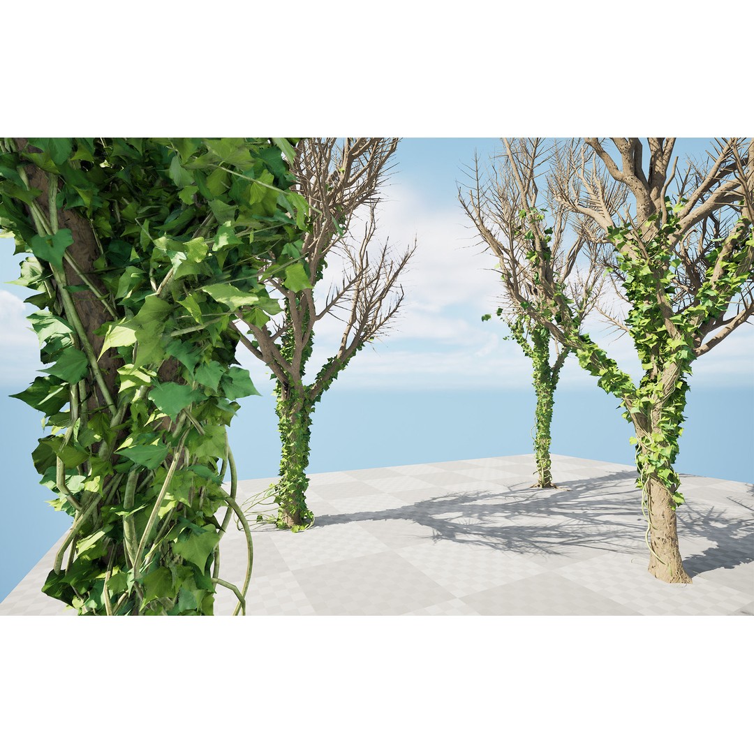 Ivy Climbers 3D Model – Low Poly Winter Scene, Game Ready Formats - View 4