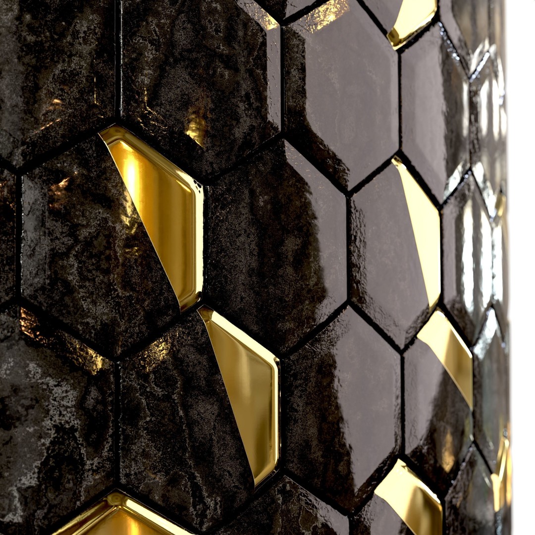 Steel and Marble Tile 3D Model – PBR Texture for Architectural Use - View 14