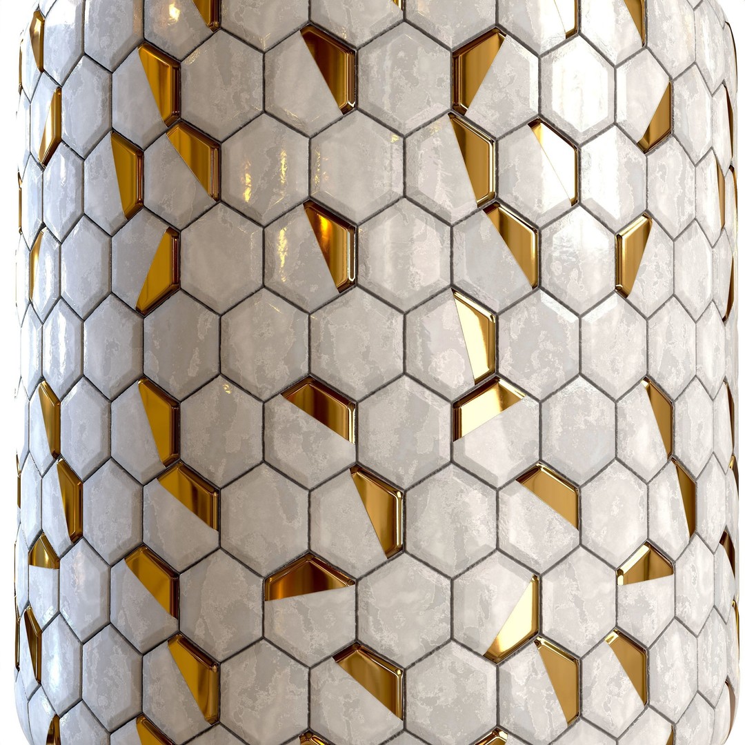 Steel and Marble Tile 3D Model – PBR Texture for Architectural Use - View 17
