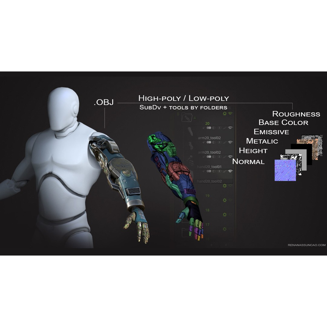 Industrial Arm 3D Model – High Poly PBR Asset for Animation, FBX, OBJ - View 15