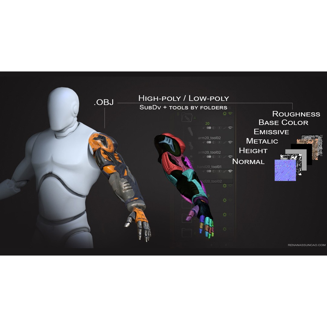 Industrial Arm 3D Model – High Poly PBR Asset for Animation, FBX, OBJ - View 18