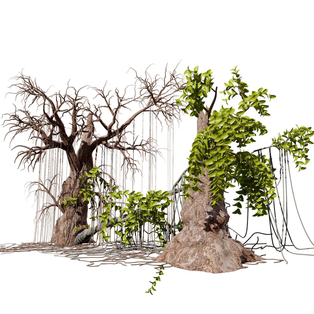 Tarzan Tree 3D Model – Low Poly Jungle Asset, FBX, PBR Textures - View 5
