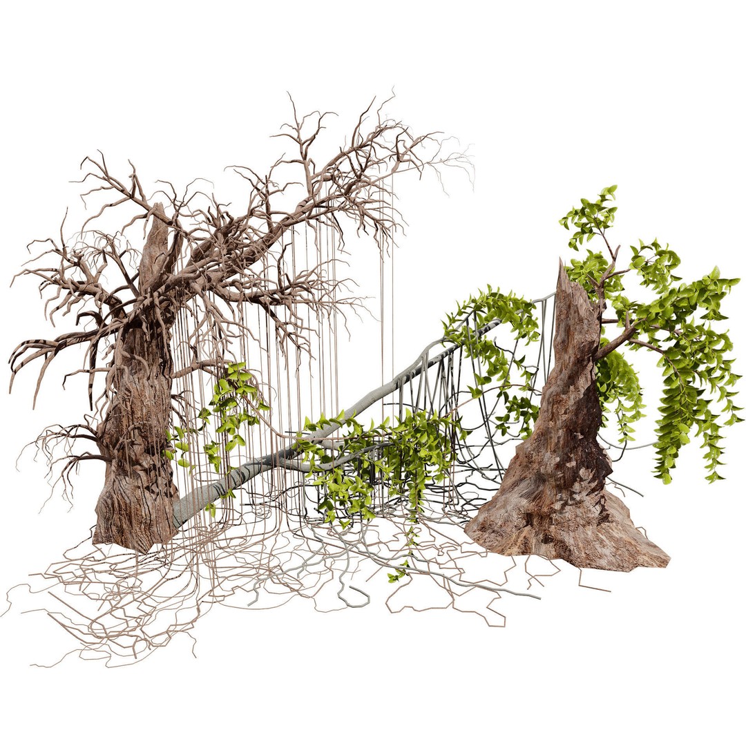 Tarzan Tree 3D Model – Low Poly Jungle Asset, FBX, PBR Textures - View 6