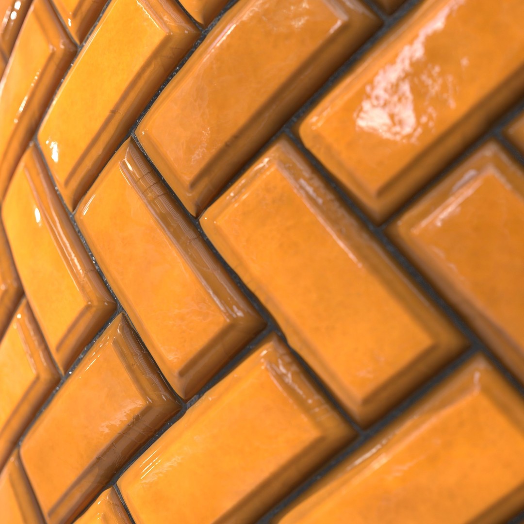 Kitchen Glaze Tile PBR Texture 3D Model – 7 Colors, OBJ/MTL