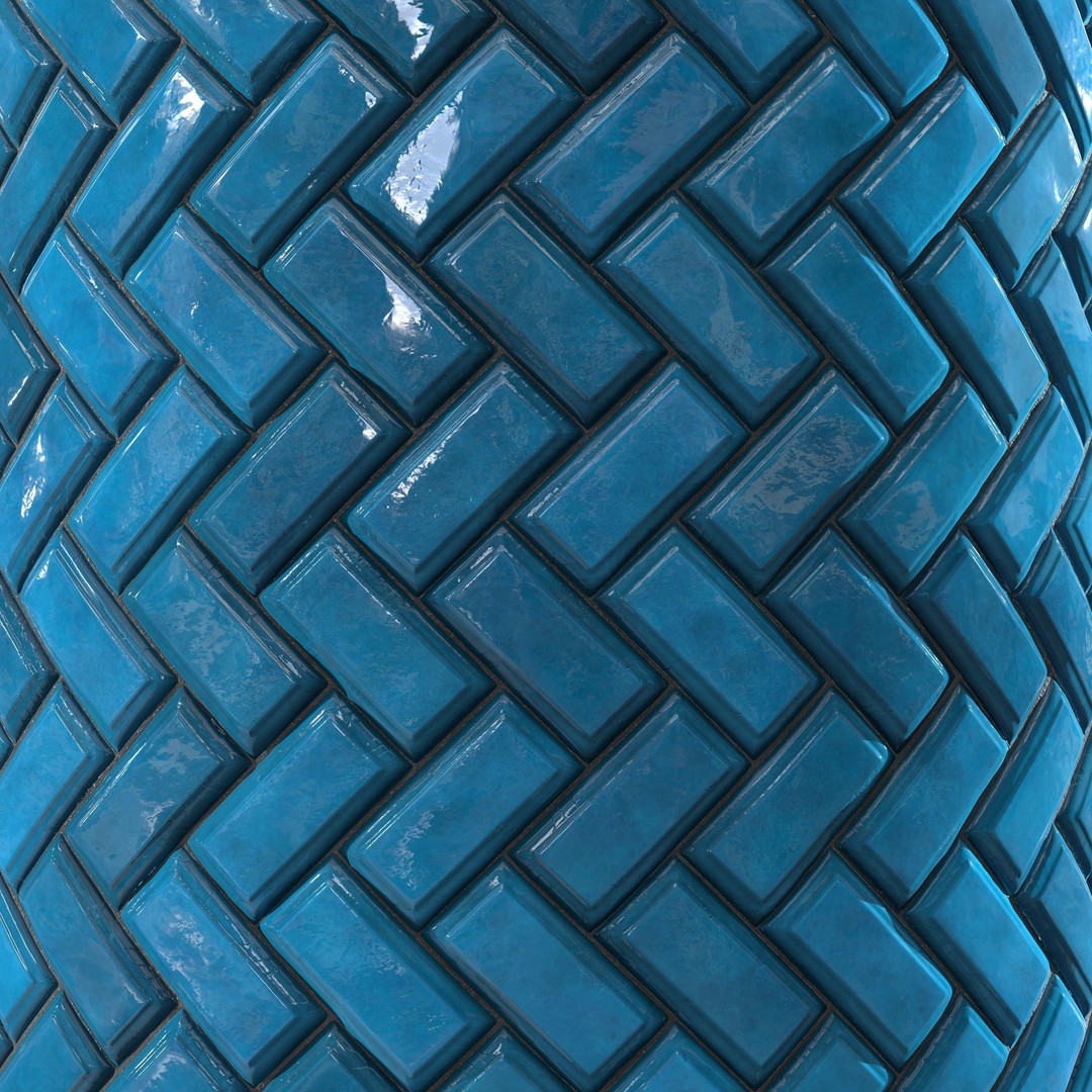 Kitchen Glaze Tile PBR Texture 3D Model – 7 Colors, OBJ/MTL - View 10