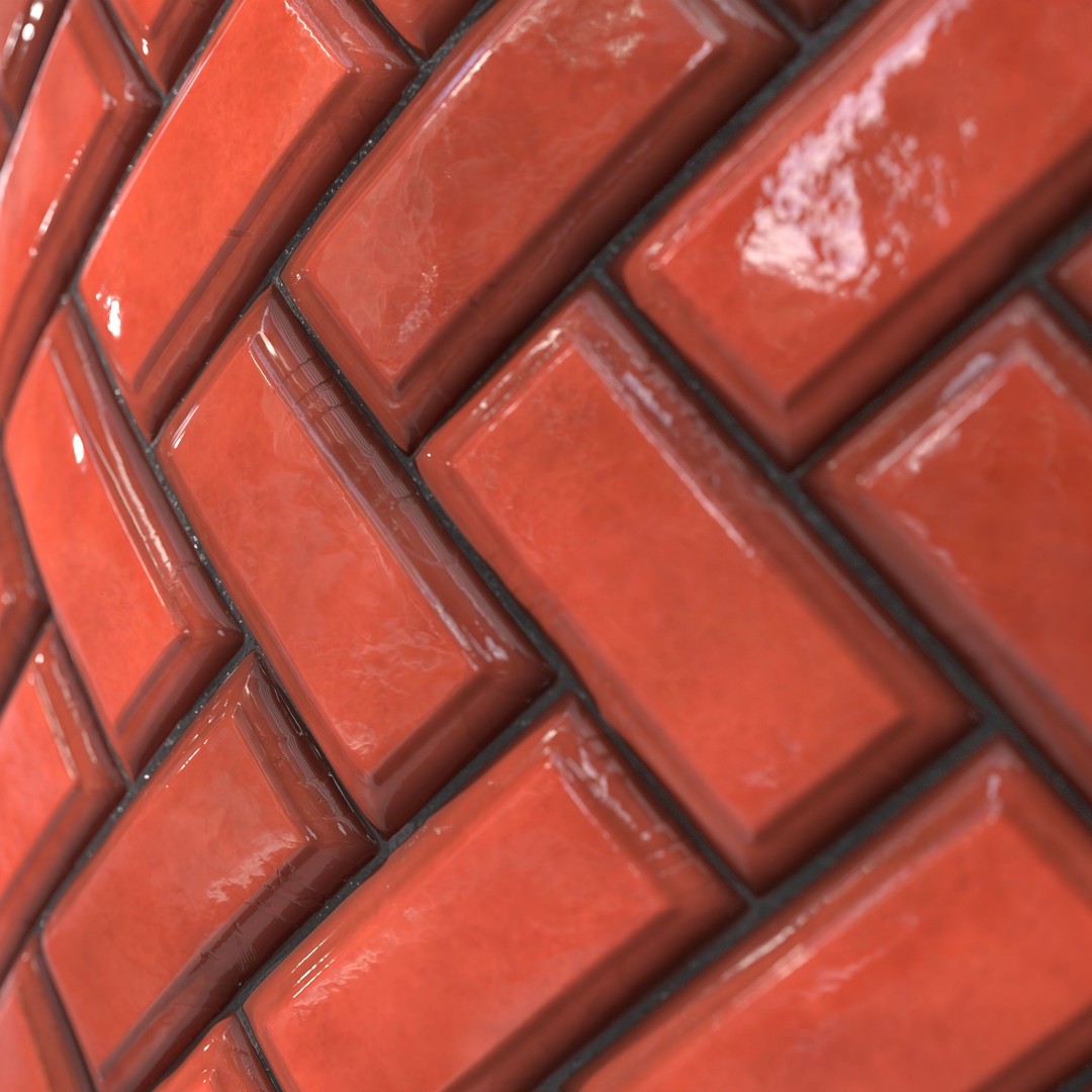 Kitchen Glaze Tile PBR Texture 3D Model – 7 Colors, OBJ/MTL - View 13
