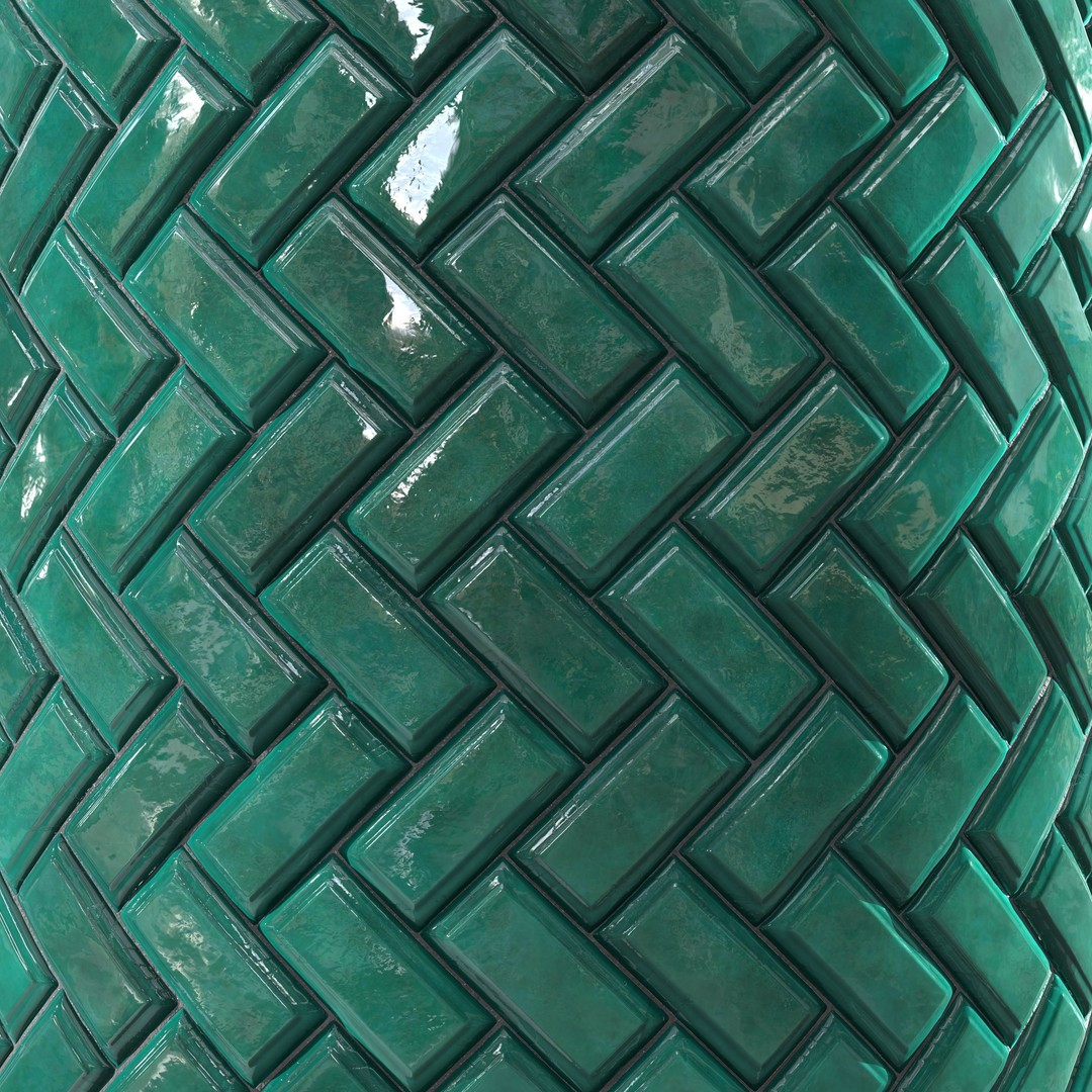 Kitchen Glaze Tile PBR Texture 3D Model – 7 Colors, OBJ/MTL - View 5